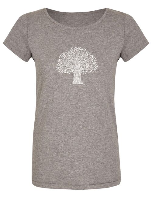Basic Bio T-Shirt (ladies) Nr.2 tree life (Grau)