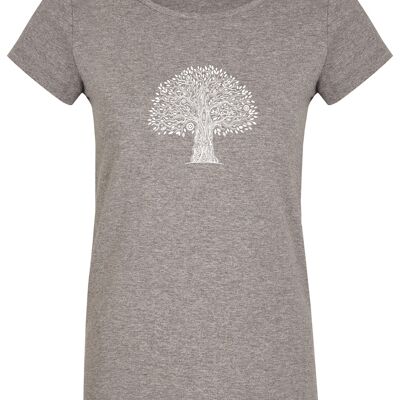 Basic Bio T-Shirt (ladies) Nr.2 tree life (Grau)