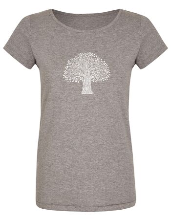 T-shirt bio basique (dames) n°2 tree life (gris)