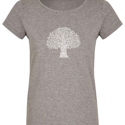 Basic Bio T-Shirt (ladies) Nr.2 tree life (Grau)