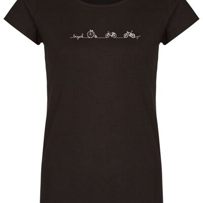 Basic Bio T-Shirt (donna) Linea bicicletta n.2 (nera)