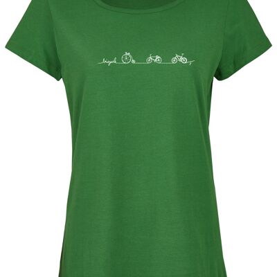 Camiseta Bio básica (mujer) No 2 de la línea de bicicletas (verde)