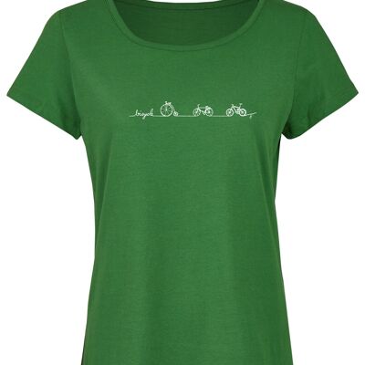 Camiseta Bio básica (mujer) No 2 de la línea de bicicletas (verde)