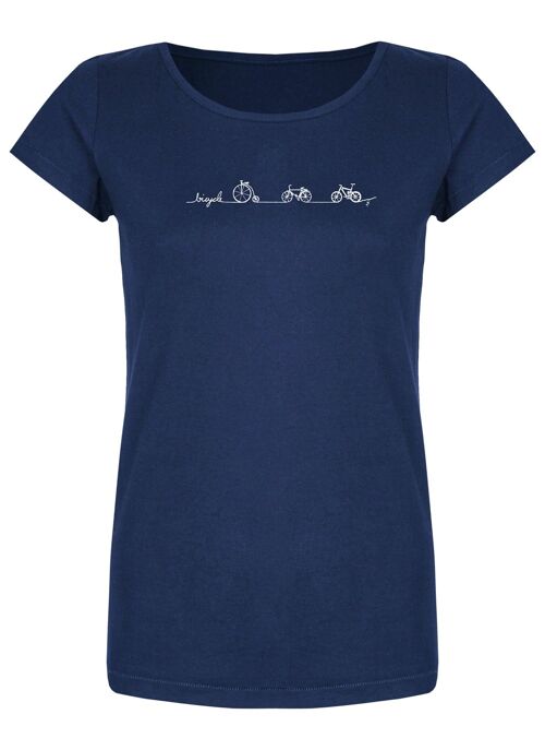 Basic Bio T-Shirt (ladies) Nr.2 bicycle line (Azur)