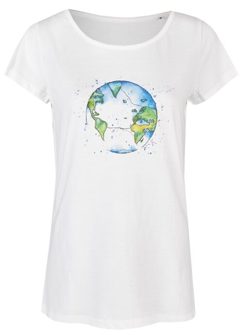 Basic Bio T-Shirt Nr.2 (ladies) Bubble Earth (weiß)