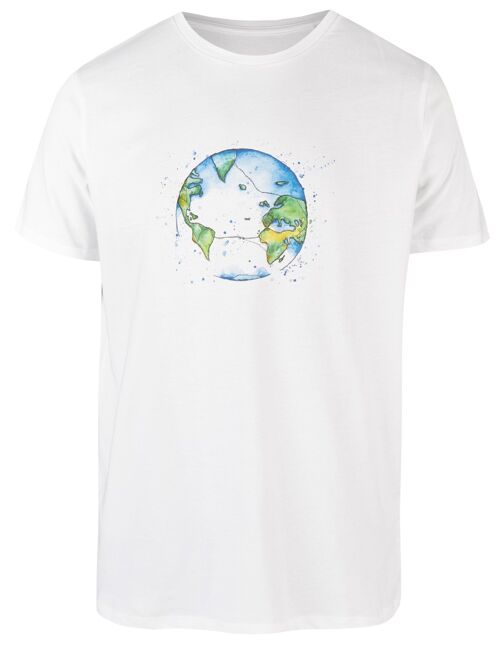 Basic Bio T-Shirt (men) Nr.3 Bubble Earth (weiß)