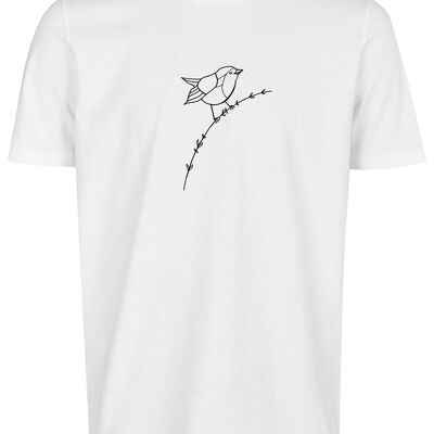 T-shirt organica di base (uomo) No.3 pettirosso (bianco)