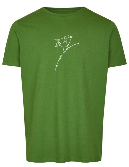 Basic Bio T-Shirt (men) Nr.3 Rotkehlchen (Grün)