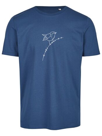 T-shirt bio basique (homme) No.3 robin (azur)