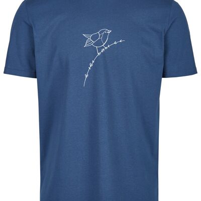 T-shirt basic organica (uomo) No.3 pettirosso (azzurro)