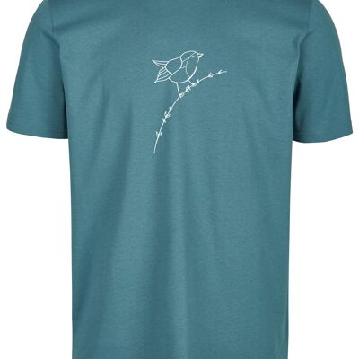 T-shirt organica di base (uomo) No.3 pettirosso (grigio-verde)