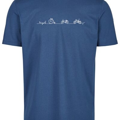 T-shirt basique bio (homme) Ligne vélo n°3 (Azur)