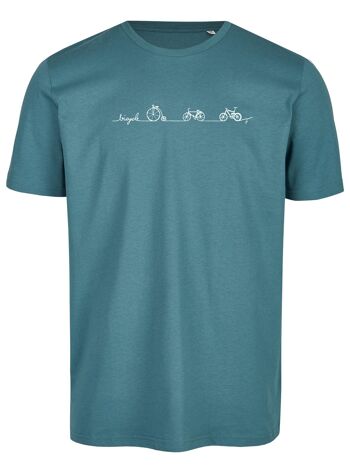 T-shirt basique bio (homme) No. 3 Bicycle Line (gris vert)
