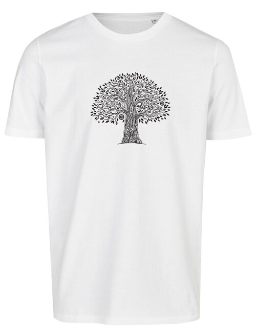 Basic Bio T-Shirt (men) Nr.3 Tree Life (Weiss)