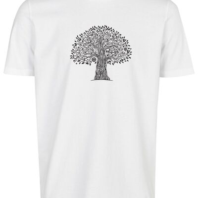 Camiseta orgánica básica (hombre) n. ° 3 Tree Life (blanco)