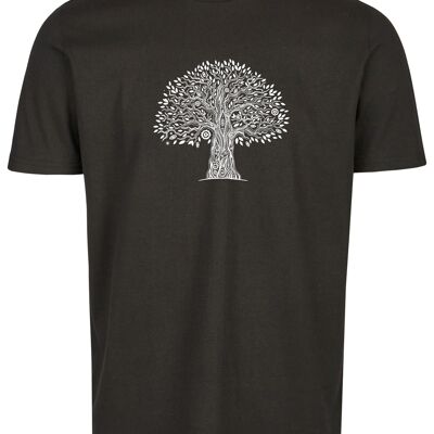 T-Shirt Bio Basic (uomo) No. 3 Tree Life (Nero)