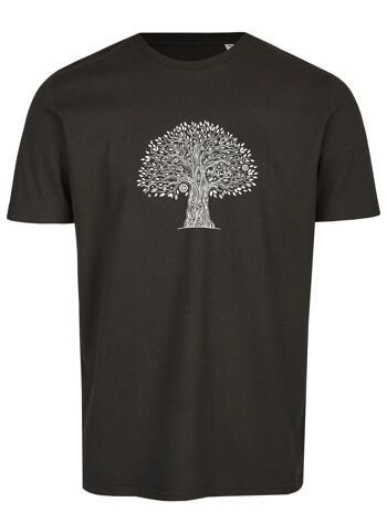 T-shirt bio basique (homme) No. 3 Tree Life (Noir)