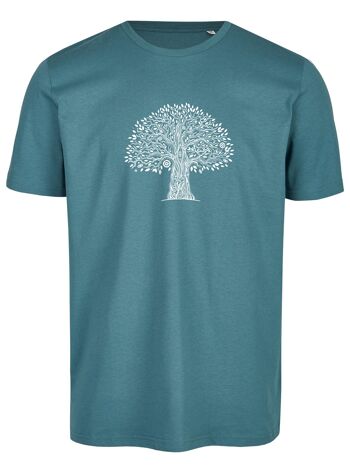 T-shirt basique bio (homme) No. 3 Tree Life (gris-vert)