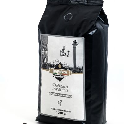 Caffè in Grani Interi 1 Kg - Delicato Arabica Piazza San Marco - BARISTA ITALIANO