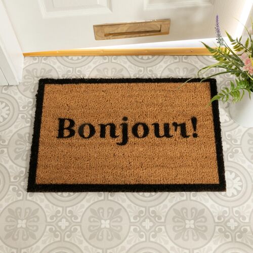 Bonjour Doormat with Border