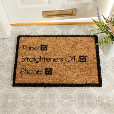 Purse, Straighteners , Phone Doormat