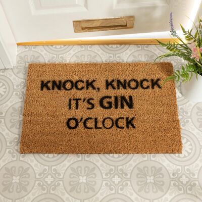 Knock Knock It's Gin O'Clock Doormat