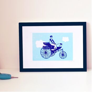 Illustration "Tricycle" - Linogravure A5 1