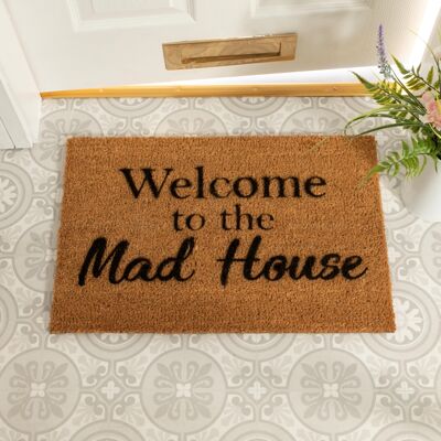 Willkommen in der Mad House Fußmatte