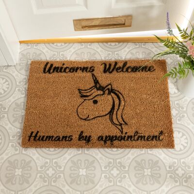 Unicorns Welcome, Humans By Appointment Doormat