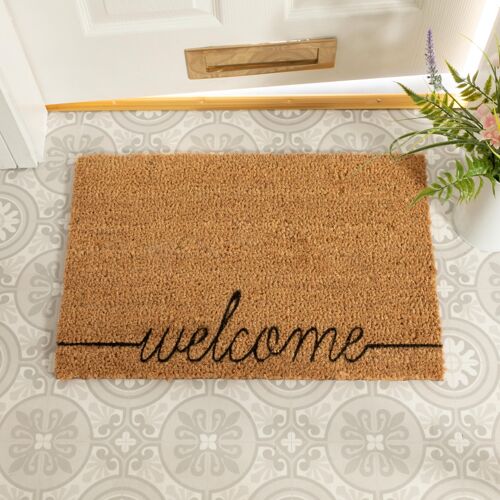 Curly Welcome doormat
