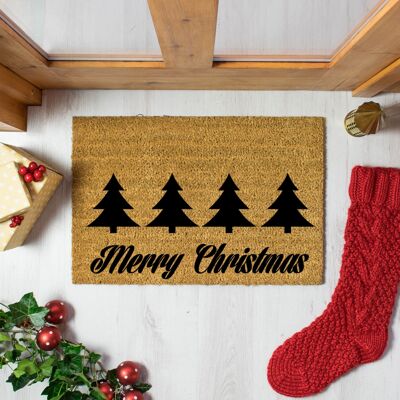 Weihnachtsbäume mit Frohe Weihnachten Gruß Fußmatte