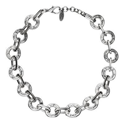 Gloria Mago-Halsband, versilbert, volle Ringe, Länge 40 cm