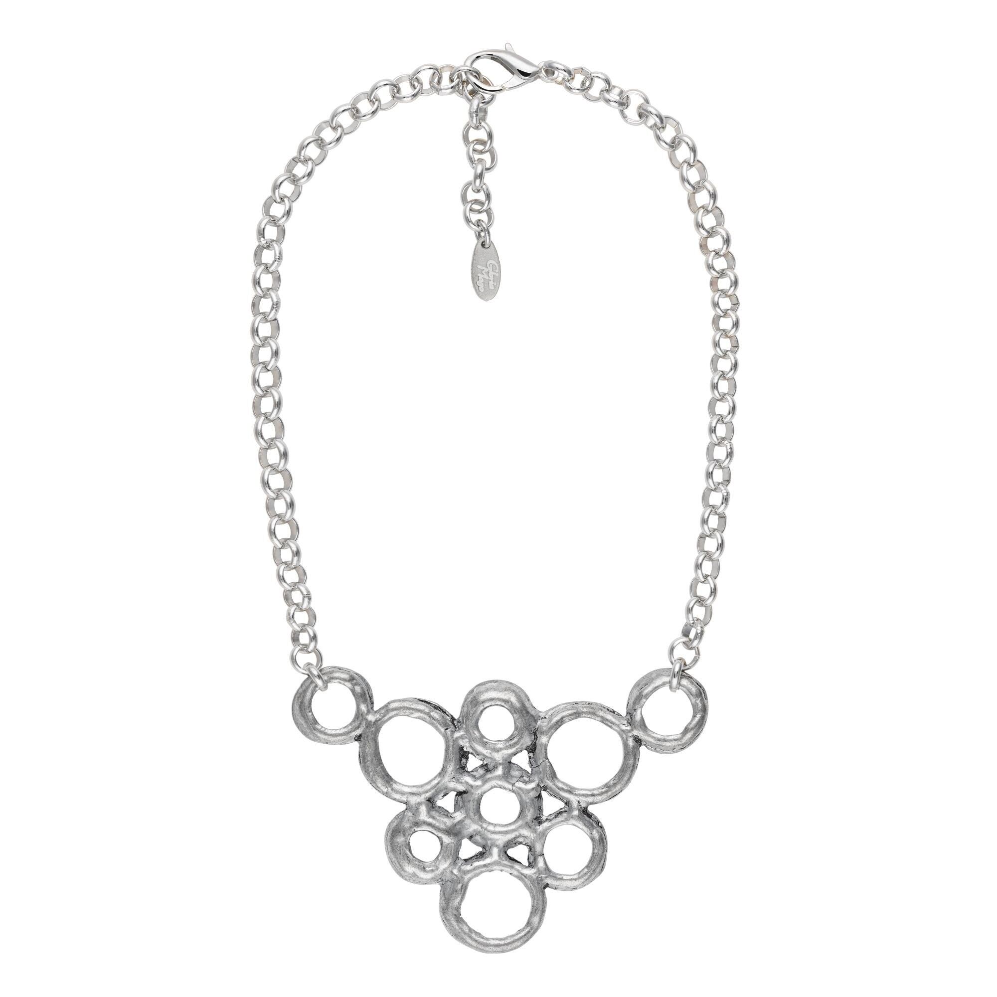 Girocollo in argento Gloria Mago placcato "bolle" argento 40 cm