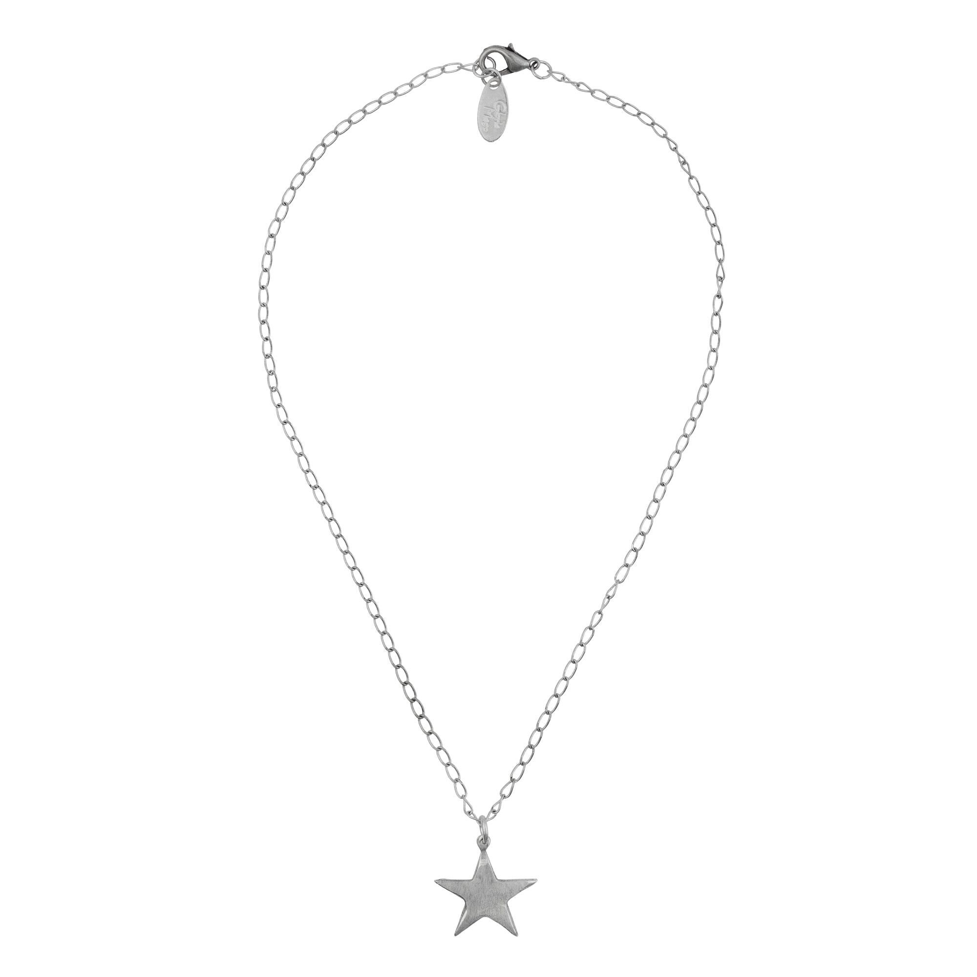 Ciondolo stella placcato argento catena d'argento