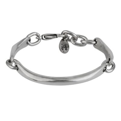 Bracciale in argento con maglie placcate argento 18cm