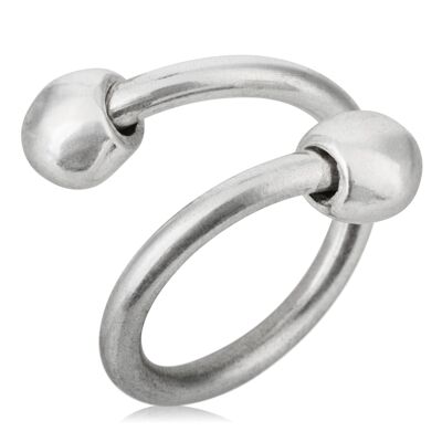 Anillo doble bola latón plata 925 chapado