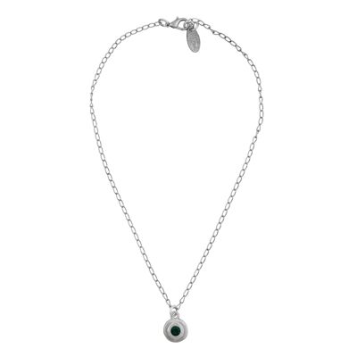 Catena in argento placcato Smeraldo Swarovski