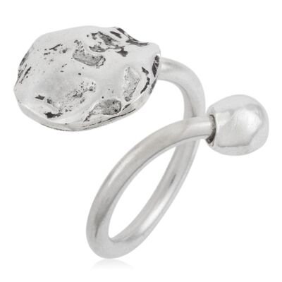 Silber 925 plattierter verstellbarer Ring „Mond“