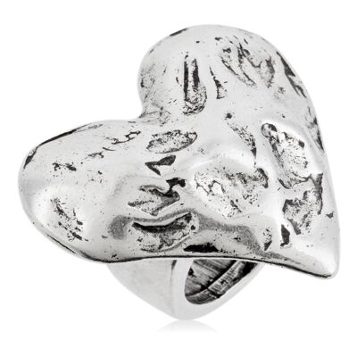 Anello in argento 925 placcato "cuore di pietra" misura 16