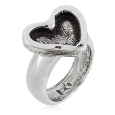 925 versilberter Ring „Herz“