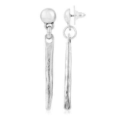 Silver stick earring