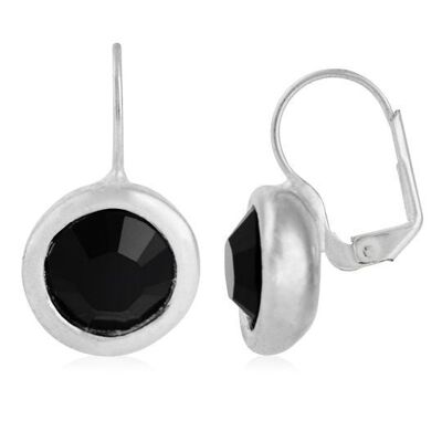 Boucle d'oreille clou cristal Swarovski noir