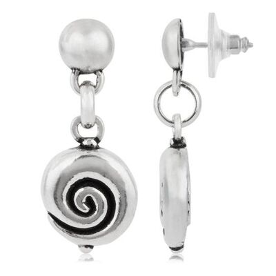 Pendiente plata caracola colgante