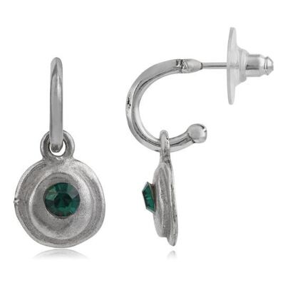 Swarovski silver plated emerald earring