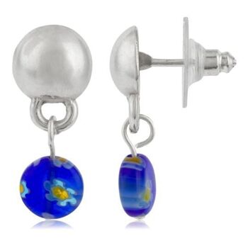 Boucle d'oreille argent Mirafiori murano argent 1