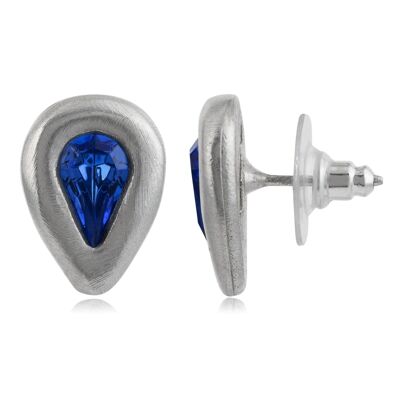 Silberner Tropfen-Saphir-Ohrring mit Swarovski-Kristall