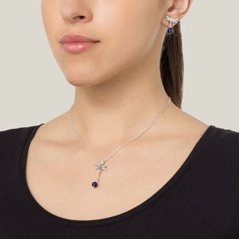 Ensemble collier et boucles d'oreilles libellule laspislazuli 3