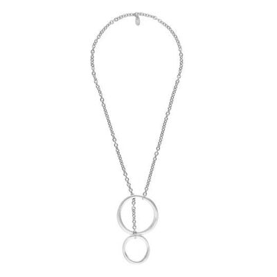Mittellange versilberte Halskette Enlazados plata 70 cm