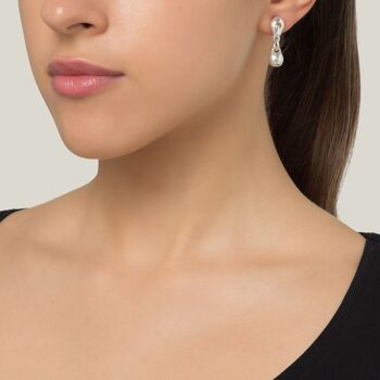 Boucle d'oreille topaze lumineuse cristal Swarovski argent 2