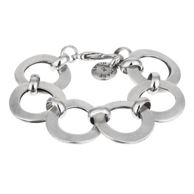 Bracelet créoles zamak plaqué argent avec maillons